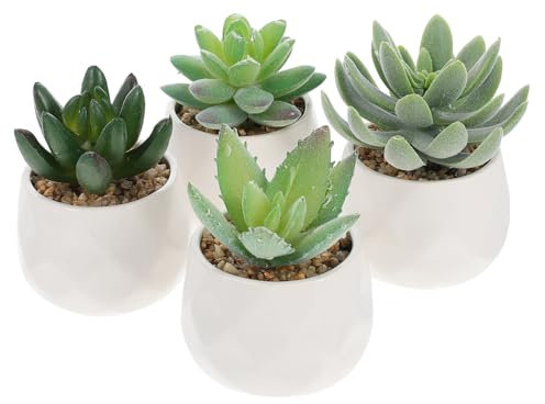 VINTORKY 4stücke Künstliche Bonsai-Pflanzen Realistische Dekoration Für Büro Wohnzimmer Schlafzimmer Pflegeleicht Und Stilvoll Für Tisch Und Regal Kunstpflanzen Für Zuhause