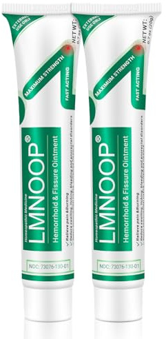 Hämorrhoiden-Creme zur Behandlung von Schmerzen, Juckreiz, Brennen, Schwellung, Rissen und Blutungen – Starke Wirkung bei inneren und äußeren Hämorrhoiden (2-Pack)