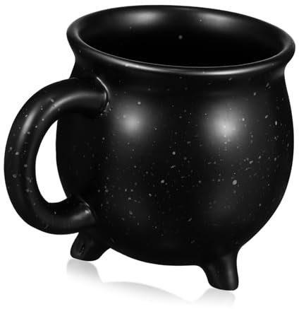 Hoement Halloween Witch Cauldron Mug Decorative Ceramic Drinking Cup for Home Coffee Shops Restaurants Unique Friends Family Spooky Hot Drinks