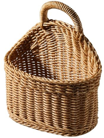 Wandkorb – Geflochtene Aufbewahrungskörbe aus Jute zum Aufhängen, kleine geflochtene Körbe zum Ordnen, BOHO-Wandkorb- für Wohnzimmer, Badezimmer, Küche und Schlafzimmer
