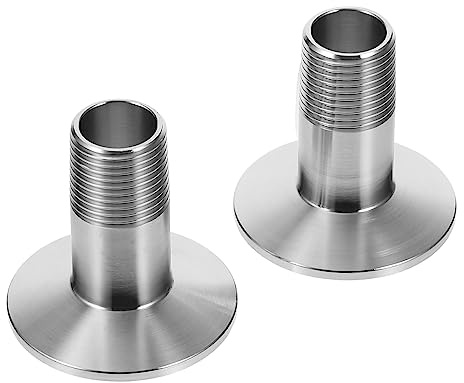 Hohopeti Tri Clamp Schlauchanschlussadapter und Korrosionsbeständigkeit 2 Stück aus Edelstahl für Dichte Abdichtung mit Npt Gewinde für Sanitärarmaturen und Waschmaschinenanschlüsse