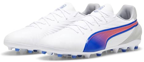 PUMA King Match MG, Zapatillas Hombre, Blanco Bluemazing Flat Gris Claro, 46 EU