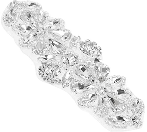 BELLIFFY Bridal Belt Applique Strass Und Perlenapplikation Für Hochzeitskleider Dekorative Nähapplikation Für Festliche Anlässe Silberne Farbe Diy-gestaltung Für Styles