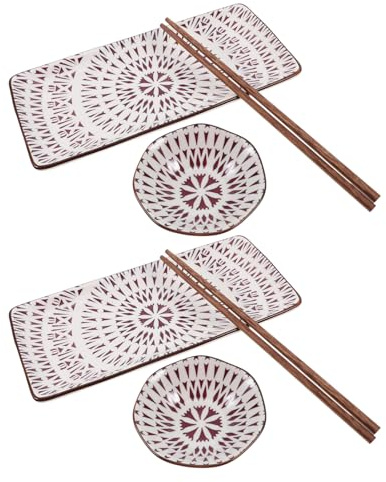 OFFSCH Set Di 2 Piatti Da Portata Per Sushi Piatti Da Sushi Per Ristorante Per Snack in Stile Giapponese Colore Classico Design Razionale Facile Da Pulire E Trasportare Leggero E Compatto