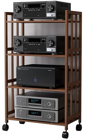 Hifi Rack Hifi Regal Eckregal mit 2 3 4-stufigem AV-Medienständer, robustes Audiokomponenten-Rack-Schrank für DVD-Player/Spielekonsole/TV-Box/WLAN-Router, Hi-Fi-Stereoanlage und(B,123cmx60cm/48inx24in