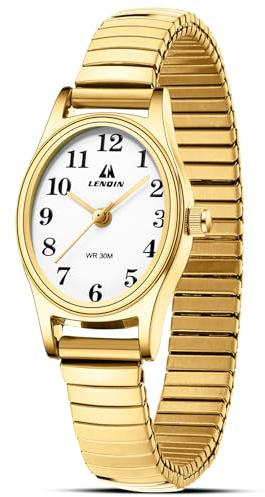 Ladies Watches Womens Analog Quartz Watch Stainless Steel Wrist Watch | 3ATM Waterproof Minimalist Lightweight Watch Elastic Stretch Metal Strap