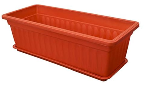 Namzi 1 Balkon Gemüsetopf, Haushalt Pflanzkasten Groß Rechteckig Gemüsetopf, Gartenarbeit Kreativer Harz Kunststoff Rot Ohne Tablett, Blumentopf 44 * 19 * 14 cm