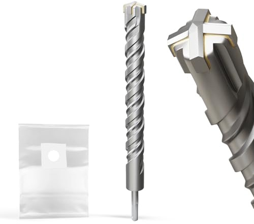 XZH SDS Plus Masonry Drill Bits 30mm x 350mm, Professional Tungsten Carbide Cross Tip, Long SDS Hammer Drill Bits for Wall, Stone, Concrete, Brick