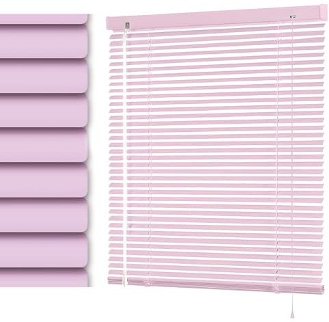 Alu Jalousien Fenster Innen, Verdunkelung Jalousie Aluminium Lamellenvorhang Sichtschutz Sonnenschutzwärmedämmung Horizontal Jalousette Für Haus/Küche/Büro(Pink)