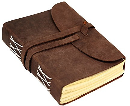 Hudson & James Handgefertigtes Leder-Notizbuch, Reisetagebuch, gebundener täglicher Notizblock für Männer und Frauen, unliniertes Papier, mittelgroß, Schreibblock für Künstler, Skizze, 17,8 x 12,7 cm