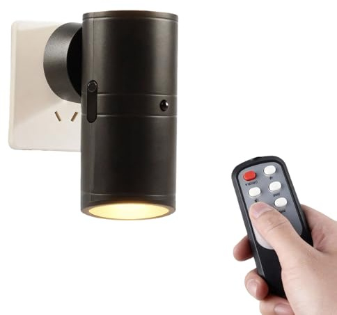 PORFOYO Nachtlicht Steckdose, Steckdosenlampe, Nachttischlampe, Led Nachtlicht Dimmbar, Lampe Mit Fernbedienung, 3 Farbtemperaturen, Für Kinderzimmer, Treppen, Gang, Schlafzimmer (Schwarz)