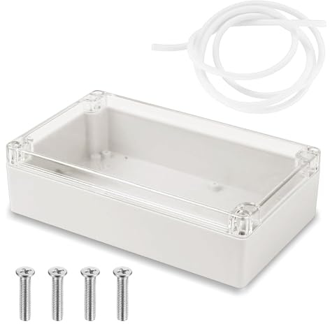 Vattentätt IP65-tomt hölje, 1-pack elektronisk hölje, 200 x 120 x 75 mm plasthölje med transparent lock, universellt projekthölje, kopplingsbox