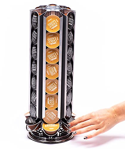 Peak Coffee Dolce Gusto Kaffee Kapselhalter - drehbarer Kaffee Ständer mit Halterung - Kaffee Kapsel Aufbewahrung für 48 Kaffee Pods - Gestell für Kaffeekapseln
