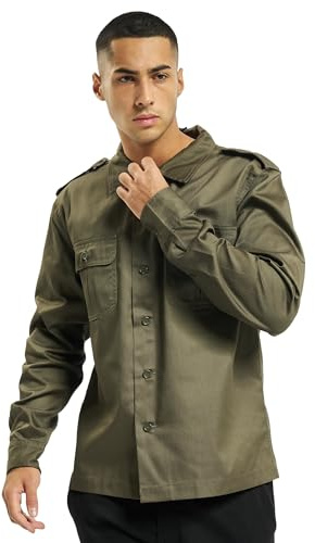 Brandit US Shirt Long Sleeve, Uomo, Olive, L