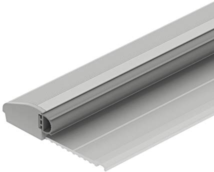 Gedotec Bodenschwelle | Türbodendichtung Aluminium | 1 Stück | CCE Übergangsprofil mit Anschlag Länge: 1215 mm | Alu silber eloxiert | Haus-Türschwelle mit Dichtung | Türdichtschiene mit Gummi