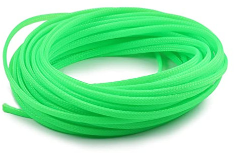 Othmro Guaina intrecciata espandibile in PET da 10 m, 3/16 pollici, protezione per cavi audio e video da animali domestici (1 pezzo verde)