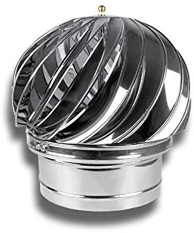 Windgetriebener Edelstahl Dachventilator Dachlüftter Dachhaube System Ø 125
