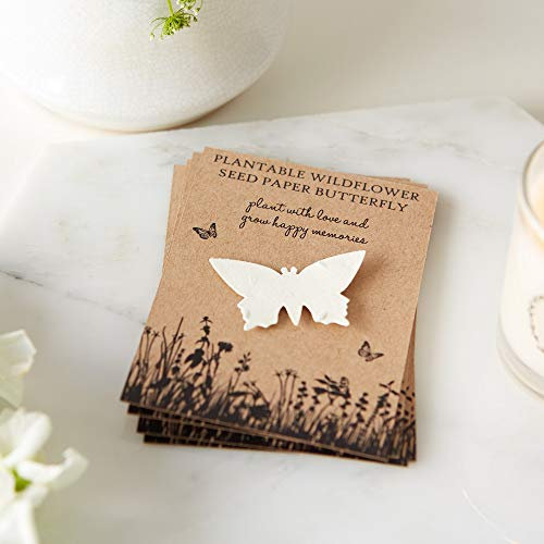 ANGEL & DOVE 10 Plantable Wildflower Seed Paper Butterfly Funeral Favours - for Funeral Guests to Plant in Memory of a Loved One