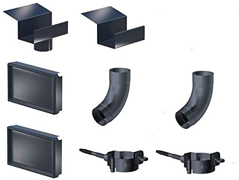 Montageset für Kastendachrinne Simpel Aluminium anthrazit