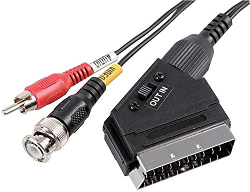 Pro Signal PSG08099 SCART Male to BNC & Phono (RCA) Male Lead, 1.5m, Black