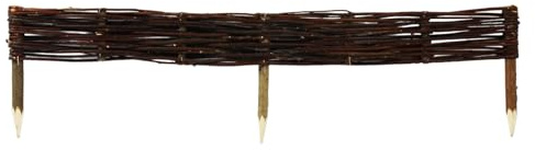 Beetbegrenzaung – Beeteinfassung Größe 100 x 10 cm 10 Stück – Weidenzaun – Weide Beetzaun zum Einschlagen in den Boden – Palisade zur Abtrennung von Blumenbeetwegen und Gartenbeeten