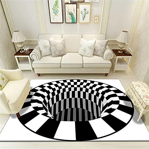 RUGMRZ Teppich Design Designer Teppich 3D schwarz-weiß Karierter Teppich Wohnzimmer Kristall Samt weich und bequem Webteppich 140x200cm