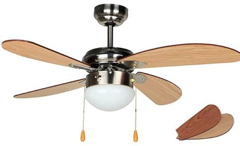 Suinga Ventilatore da soffitto con 4 pale, diametro 95 cm, potenza 55 W, 3 velocità