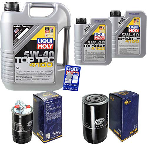 QR-PARTS 69414637 Filter Set Inspektionspaket 7 Liter Motoröl Top Tec 4100 5W-40 SCT Germany Kraftstofffilter Ölfilter