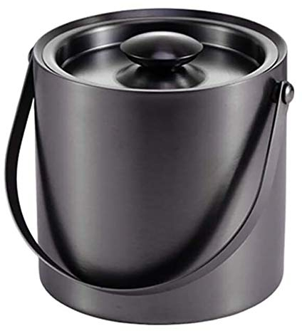 Seau a Glace Vintage pour Bouteille Ktv en Acier Inoxydable à Double Couche Seau de Glace Or Rose Rose en Or Noir Noire Seau de Glace de Glace de Glace (Size : 2l)