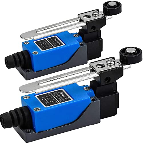 2 Pezzi Interruttore di Finecorsa,Finecorsa a Leva Momentaneo NC-NO,con Braccio Leva A Rullo Regolabile Router del Mulino di CNC per macchinari e altre apparecchiature elettriche ME-8108