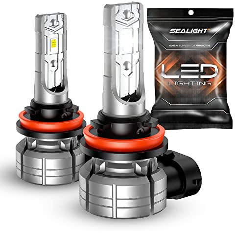 SEALIGHT Ampoules H11 LED H8 H9 H16, 10000LM 24W Ampoule de feu antibrouillard automobile LED à forte pénétration, 6500k Cool White 5530 CSP Chips, IP68 Waterproof Plug and Play, Pack de 2