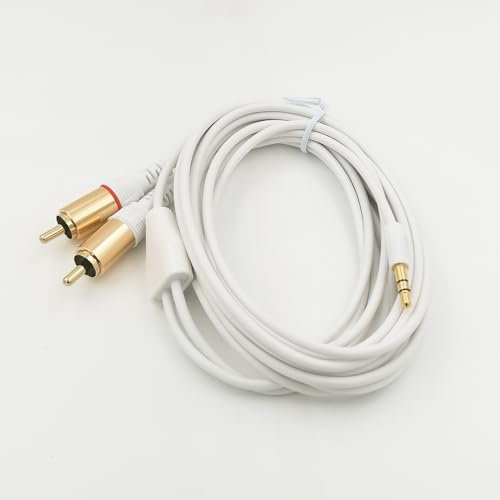 BRIEFCEC Câble audio RCA vers 3,5 mm - 3,5 mm vers 2 mâles RCA - Câble adaptateur phono mini jack stéréo stéréo Y - Câble auxiliaire compatible avec haut-parleur, tourne-disque TV, voiture stéréo