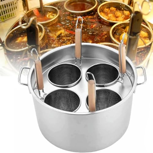 Stainless Steel Pasta Pot, Steamer for Cooking, Spaghetti Pot, Stock & Pasta Pots Multipots, Steamer Set with Basket with Lid, Induction Compatible,5holes-1