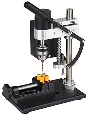 Mini Electric Bench Drill Press Stand Kit 8000 r/min 7-Gear Variable Speed Benchtop Drilling Machine Precise Drill DIY Drilling(Standard Version)