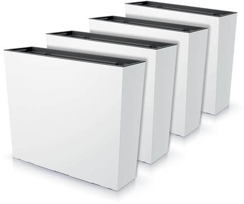 IMJ-Global - 4 Jardineras Exterior Grandes 58x18x49,8cm, Macetas Decorativas Interior Exterior 44 litros (Inserto de 12 litros) Jardinera Decorativas en Plástico Resistente a la Intemperie (Blanco)