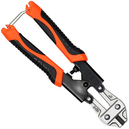 1pcs 8Inch Mini Bolt Cutter,Heavy Duty CR-V Metal Wire Cable Cutters with Ergonomic Rubber Anti-Slip Handle,Heavy Duty Spring Snips Clippers,Strong Bolt Croppers to Cut Wire,Cables,Chains,Small Screws