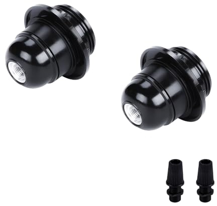 Powice E27 Fassung, 2x Lampenfassung E27, Sockel E27 Lampenfassung für Tischlampe, Stehlampe Oder Deckenleuchte Ersetzen Lampensockel und Retro Beleuchtung, Schwarz