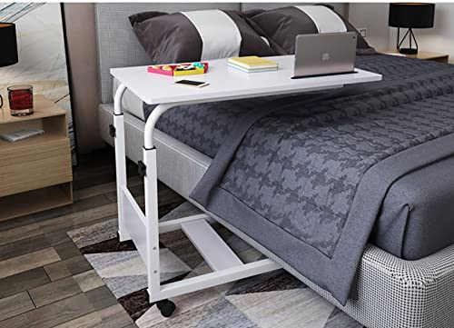 KHLMSRXJ Betttische Überbetttische auf Rädern, Laptoptisch neben dem Bett, höhenverstellbar, Sofa-Beistelltisch, tragbarer Notebook-Computertisch zum Lesen, Frühstücken