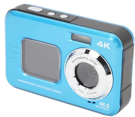 4K-Unterwasserkamera, 48 MP, 16-facher Digitalzoom, wasserdichte Kamera mit Selfie-Doppelbildschirmen, Schwimmfähige 700-mAh-Autofokus-Digitalkamera, Zum Schnorcheln Im Freien