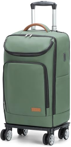 Lekeinchi Travel Laptop Backpack with Wheels Rolling Backpack Laptop Backpack with USB Charging Port, Waterproof Carry on Backpack Flight Approved Travel Backpack (Army Green, 15.6inch)