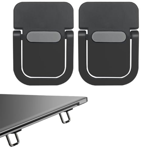 WeddHuis 2 alzatina portatile per tastiera, autoadesiva, per mini laptop, invisibile, per scrivania, piedini pieghevoli per laptop con silicone antiscivolo