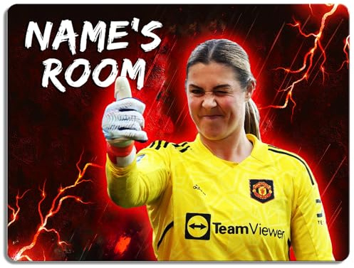 Personalised Mary Earps Bedroom Door Sign Womens Football Legend Room Name Plaque Children's Girls Manchester Football Player Kids Birthday Gift NLD73