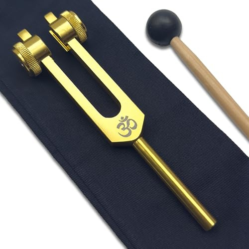 432 Hz gewichtete Stimmgabel - Musikalische Tonhöhe der Natur - Höhere Oktave mit kürzerer Resonanz aber erhöhter Stärke und Amplitude - Liebesfrequenz 432 Hz - Biofeld-Harmonisierung - Gold