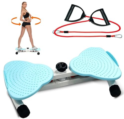 Twist Waist Disc Board mit Widerstandsbänder und Massage Fußsohle, Multifunktions Taillentwister Balance Board Sportgeräte Zuhause Balancierbrett(Blau)