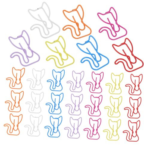 NUOBESTY 50stücke Klammer Katze Metall Clip Tier Büroklammern Dekorativ Halter Zubehör Schreibwaren Organisieren Spaß