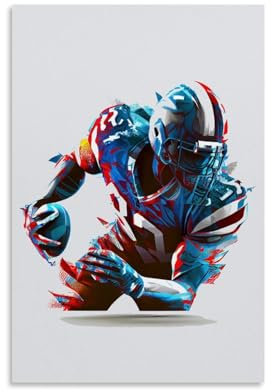 HMNANGDE American Football Player Poster Dekorative Malerei Leinwand Wandkunst Wohnzimmer Poster Schlafzimmer Malerei,Wandkunst Bilddruck Moderne Familienzimmer Dekor 12x18inch(30x45cm)