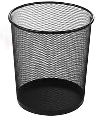 Best House | Metal Mesh Bin | Round | BLACK | 1 Pc | Waste Paper Bin | Metal Wire Waste Basket Trash Can, Lightweight and Sturdy Rubbish Bin, Ideal for Kitchen Home Office Living Room (Pack of 1)