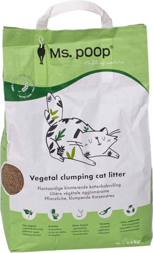 Ms, Poop, Litière Végétale Agglomérante Écologique 6L, Absorption des Odeurs, Confort Optimal pour Chats, Facilité d'Utilisation, Taille: 6L, Couleur: Naturelle, Modèle Call of Nature