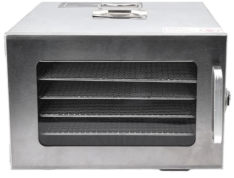 EBTOOLS Déshydrateur Alimentaire électrique de 400W avec 6 Plateaux, Température et Minuterie pour les Fruits et Légumes - Plug 220 V (Plug UE 220V)