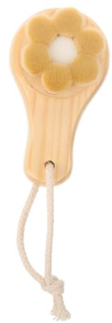 Manuelle Gesichtsreinigungsbürste mit Holzgriff, Beige | Faserkopf, Sanfte Reinigung der Poren, Angenehmer Halt, Kompakt für Tägliche Pflege